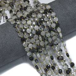 Natural Tourmalinated Quartz Beads Strands&nbsp;G-K389-B26-01