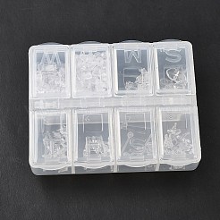 60Pcs 6 Style Star & Shamrock & Bell & Flower & Butterfly & Heart Resin Stud Earring Findings&nbsp;FIND-FS0001-96