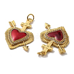 Rack Plating Brass Grade AAA Cubic Zirconia Pendants&nbsp;KK-D026-29G