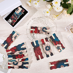 12Pcs Flower Printed Polyester Necklace Anti-Winding Display Cards&nbsp;CDIS-OC0001-14G