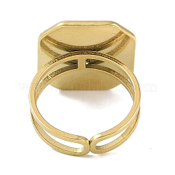 Ion Plating(IP) 304 Stainless Steel Enamel Octagon Cuff Finger Rings&nbsp;RJEW-L107-069G-02