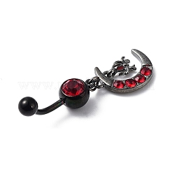 Hyacinth Rhinestone Charm Dangle Belly Rings&nbsp;AJEW-D053-01B-EB