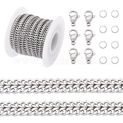 DIY 304 Stainless Steel Curb Chains Bracelet/Necklaces Making Kits&nbsp;DIY-TA0012-22