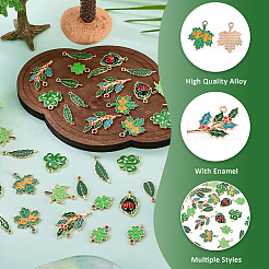 36Pcs 9 Styles Zinc Alloy Enamel Pendants&nbsp;ENAM-TA0011-13