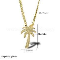 Hip Hop Stainless Steel Sandblasted Palm Tree Pendant Necklaces for Men&nbsp;DF1150-1