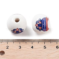 Independence Day Theme Wood European Beads&nbsp;WOOD-M011-07B