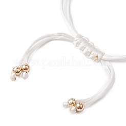 Brass & Seed Beads Snowman Link Adjustable Bracelets&nbsp;BJEW-JB10884