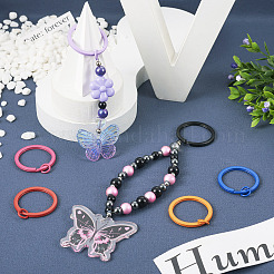 32Pcs 16 Colors Spray Painted Iron Split Key Rings&nbsp;IFIN-TA0001-56
