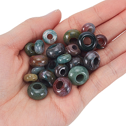 30Pcs 2 Sizes Natural Indian Agate European Beads&nbsp;G-SP0001-49