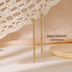 Brass Chain Tassel Stud Earrings&nbsp;FS-WGE0263-03