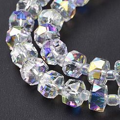 Electroplate Transparent Glass Beads Strands&nbsp;EGLA-H101-03A