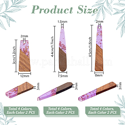 24Pcs 12 Styles Transparent Resin & Walnut Wood Pendants&nbsp;RESI-PH0002-33