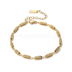 304 Stainless Steel Spring Oval Link Chain Bracelets for Women Men&nbsp;BJEW-S164-01G