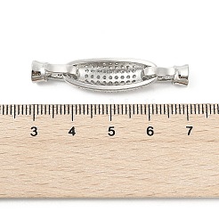 Brass Micro Pave Cubic Zirconia Fold Over Clasps&nbsp;KK-U059-15P