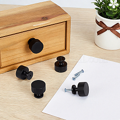 Round Aluminum Alloy Cabinet Knob with Mounting Screw&nbsp;FIND-WH0051-259EB