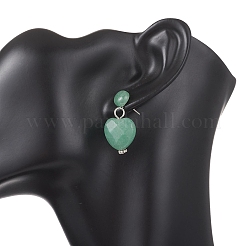 Heart Mixed Stone Dangle Stud Earrings&nbsp;EJEW-JE06919