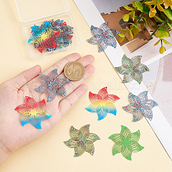 18Pcs 3 Colors 430 Stainless Steel Filigree Pendants&nbsp;STAS-UN0036-03