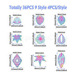 36Pcs 9 Style 201 Stainless Steel Pendants&nbsp;STAS-BY0001-17
