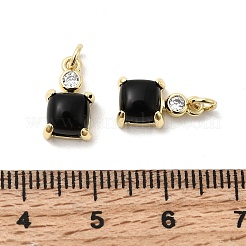Natural Black Onyx(Dyed & Heated) Square Charms&nbsp;KK-Z137-15G-01