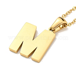 Ion Plating(IP) Initial Letter 304 Stainless Steel Pendant Necklaces&nbsp;NJEW-M199-01G-M