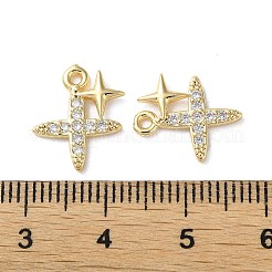 Brass Micro Pave Cubic Zirconia Charms&nbsp;X-KK-F872-13G
