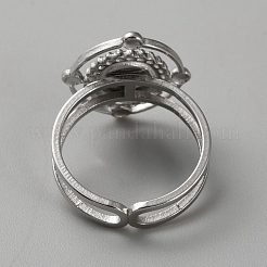 304 Stainless Steel Cuff Ring Findings&nbsp;FIND-WH0148-125B-P