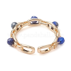 Brass Cable Chain Shape Open Cuff Rings&nbsp;RJEW-JR00712