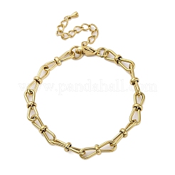 304 Stainless Steel Bowknot Link Chain Bracelets for Men Women&nbsp;BJEW-G725-04G
