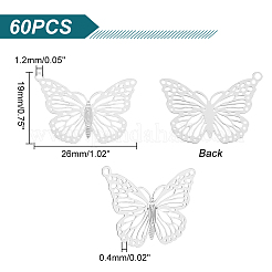 60Pcs 304 Stainless Steel Pendants&nbsp;STAS-UN0041-63
