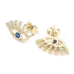 Brass Micro Pave Cubic Zirconia Stud Earrings&nbsp;EJEW-P247-01G