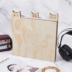 Wood Vinyl Record Divider&nbsp;WOOD-WH0124-92C