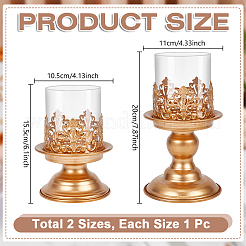 Iron Glass Candle Holder&nbsp;AJEW-WH0796-88A