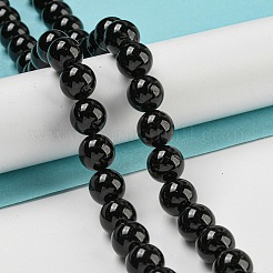 Natural Black Tourmaline Beads Strands&nbsp;G-G763-01-10mm-AB