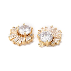 Brass Pave Cubic Zirconia with Glass Pendants&nbsp;X-KK-G465-41G