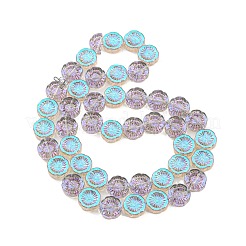 Half Rainbow Plated Electroplate Glass Transparent Beads Strands&nbsp;EGLA-G037-10A-HR02