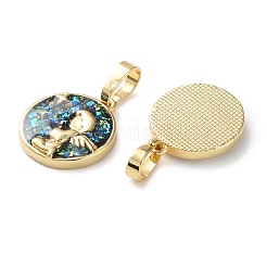 Brass Micro with Sythetic Opal Pendants&nbsp;KK-S048-07G