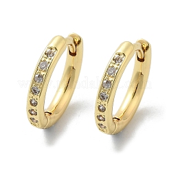 Brass Micro Pave Clear Cubic Zirconia Hoop Earrings&nbsp;EJEW-D311-145G