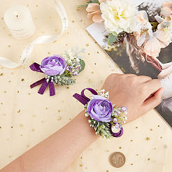 1Pc Silk Cloth Wrist Corsage&nbsp;AJEW-CP0001-72