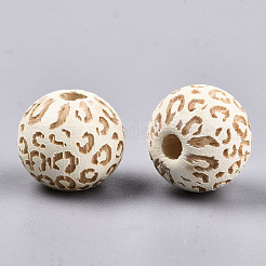 Painted Natural Wood Beads&nbsp;WOOD-T021-53A-12