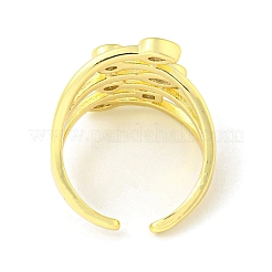 Real 18K Gold Plated Brass Micro Pave Clear Cubic Zirconia Open Cuff Rings&nbsp;LS-RJEW-G303-01D-G
