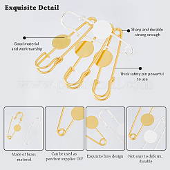 20Pcs 2 Colors Brass Safety Pins Brooch Findings&nbsp;KK-FH0007-85A
