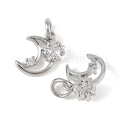 SHEGRACE Brass Micro Pave Clear Cubic Zirconia Charms&nbsp;XGRQ4N730-708P