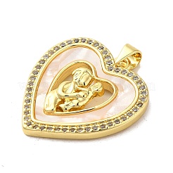 Mother's Day Brass Micro Pave Clear Cubic Zirconia Pendants&nbsp;FIND-Z041-21C