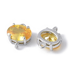 Brass Pave Cubic Zirconia Connector Charms&nbsp;KK-F892-53P-08