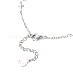 304 Stainless Steel Cross Link Chain Anklets&nbsp;AJEW-AN00739-02