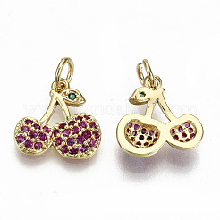 Brass Micro Pave OldRose Cubic Zirconia Charms&nbsp;ZIRC-S067-151-NF