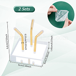 Square Acrylic Crystal Ball Holders&nbsp;AJEW-WH0070-64G-03