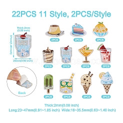 22Pcs 11 Style Summer Theme Food Computerized Embroidery Cloth Self Adhesive Patches&nbsp;DIY-BT0001-56