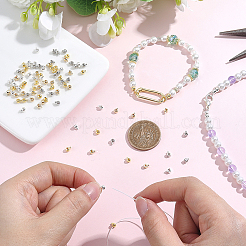 120Pcs 8 Styles Brass Crimp Beads&nbsp;KK-BBC0027-29