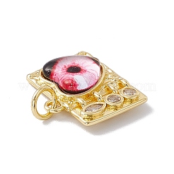 Brass Micro Pave Clear Cubic Zirconia Pendants&nbsp;KK-I692-05G-02